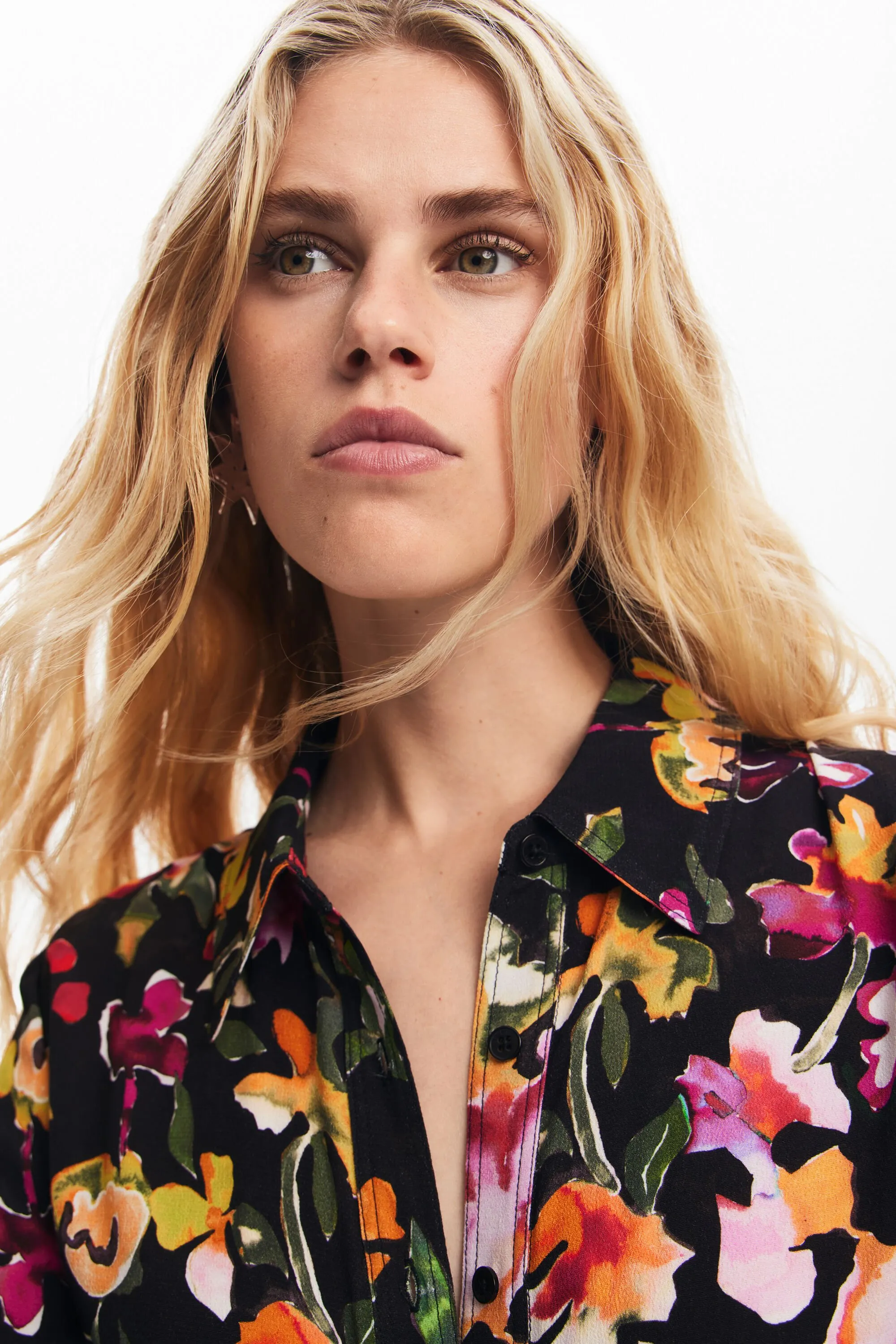 Vestido camisero flores
