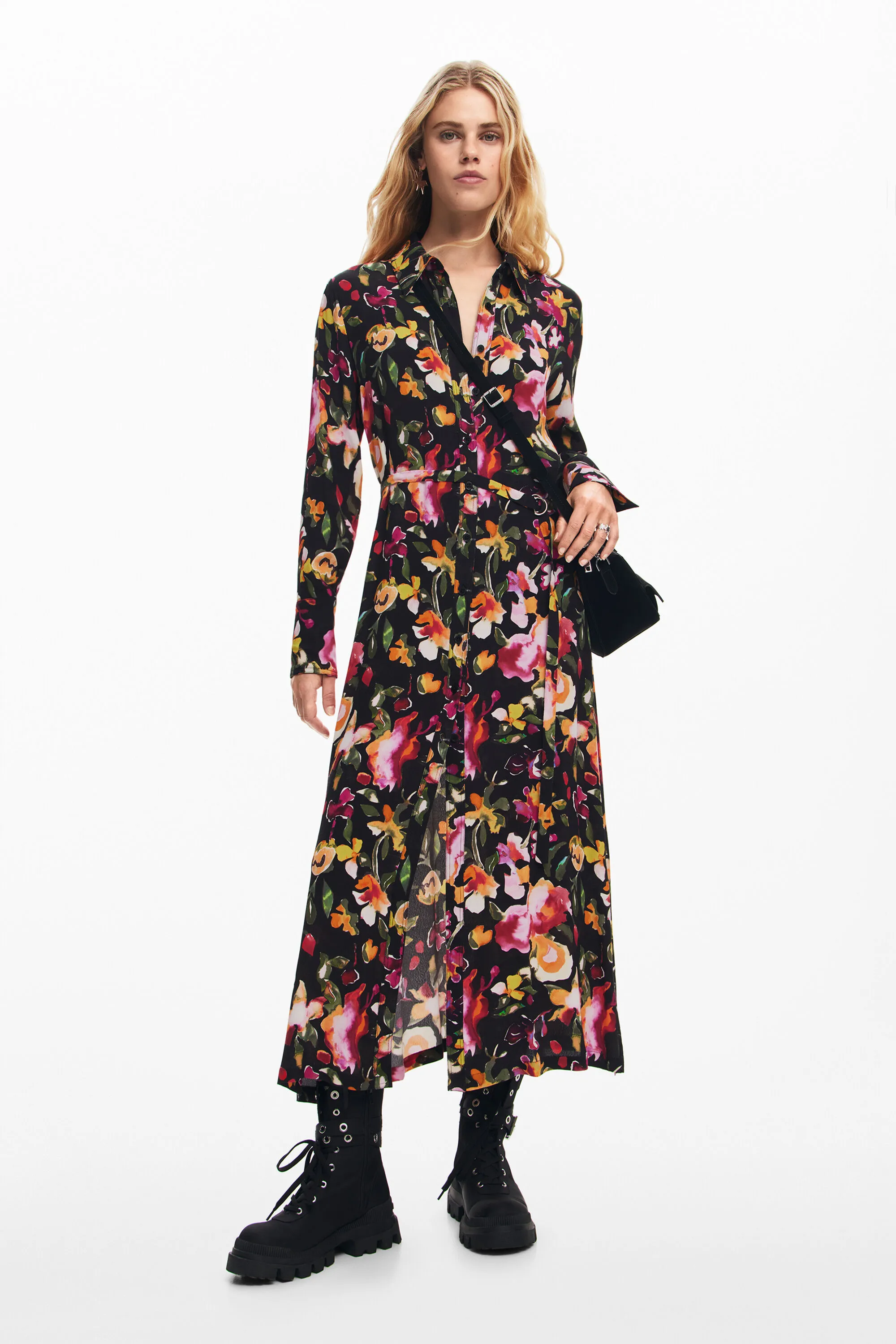 Vestido camisero flores