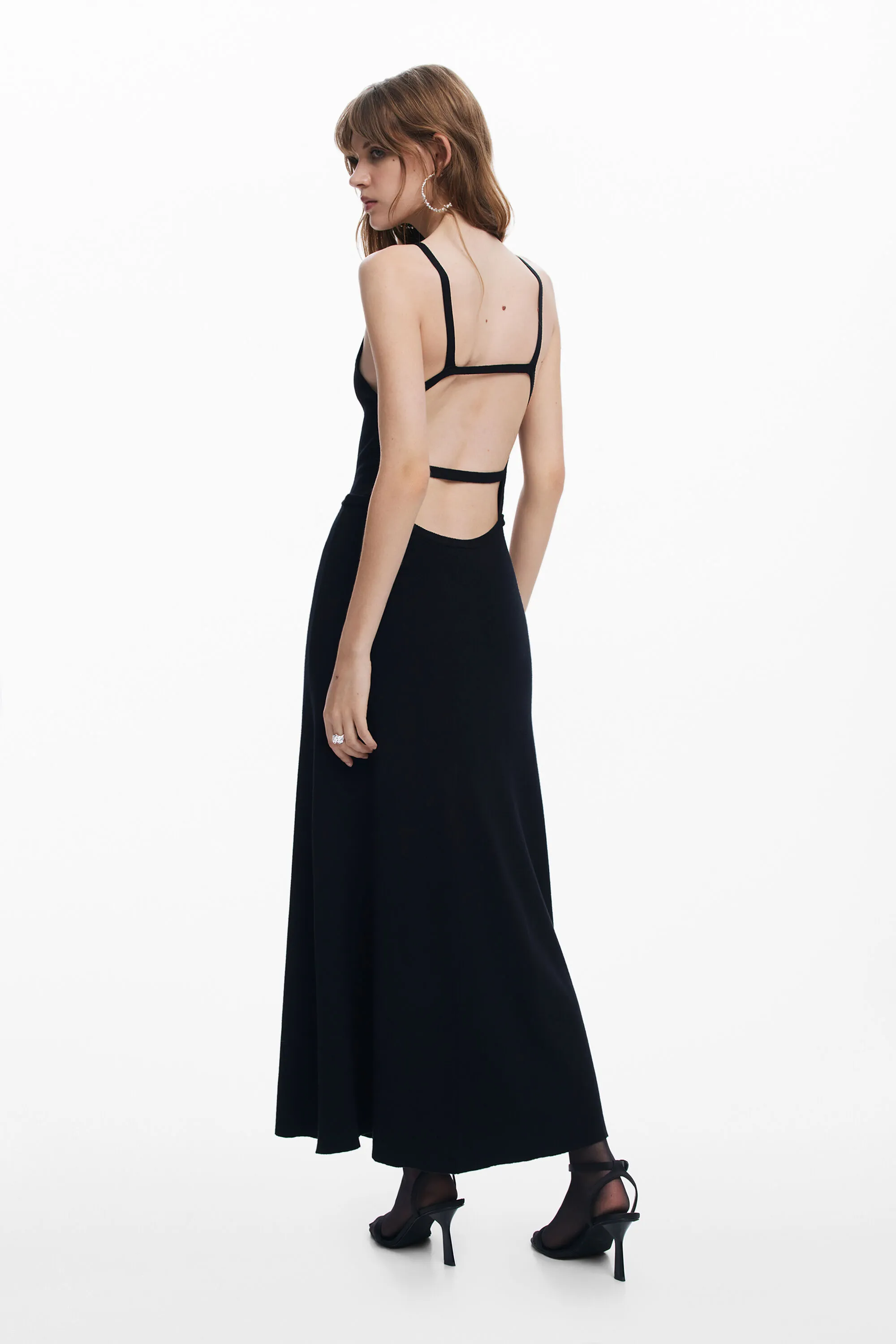 Vestido combinado liso
