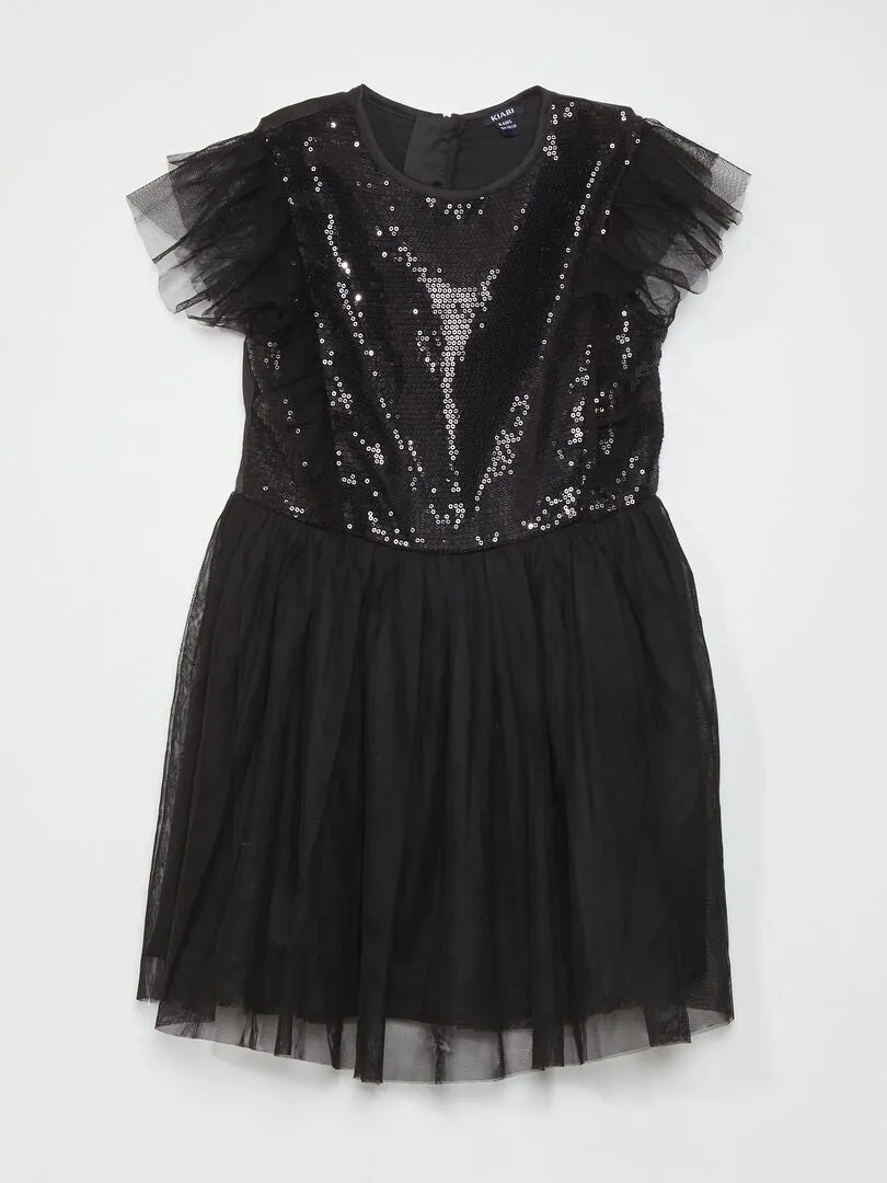 VESTIDO DE LENTEJUELAS  NEGRO