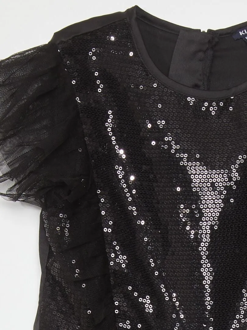 VESTIDO DE LENTEJUELAS  NEGRO
