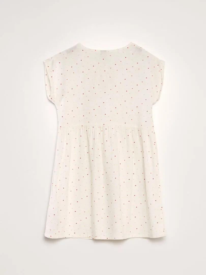 VESTIDO DE LINO ABOTONADO  BLANCO