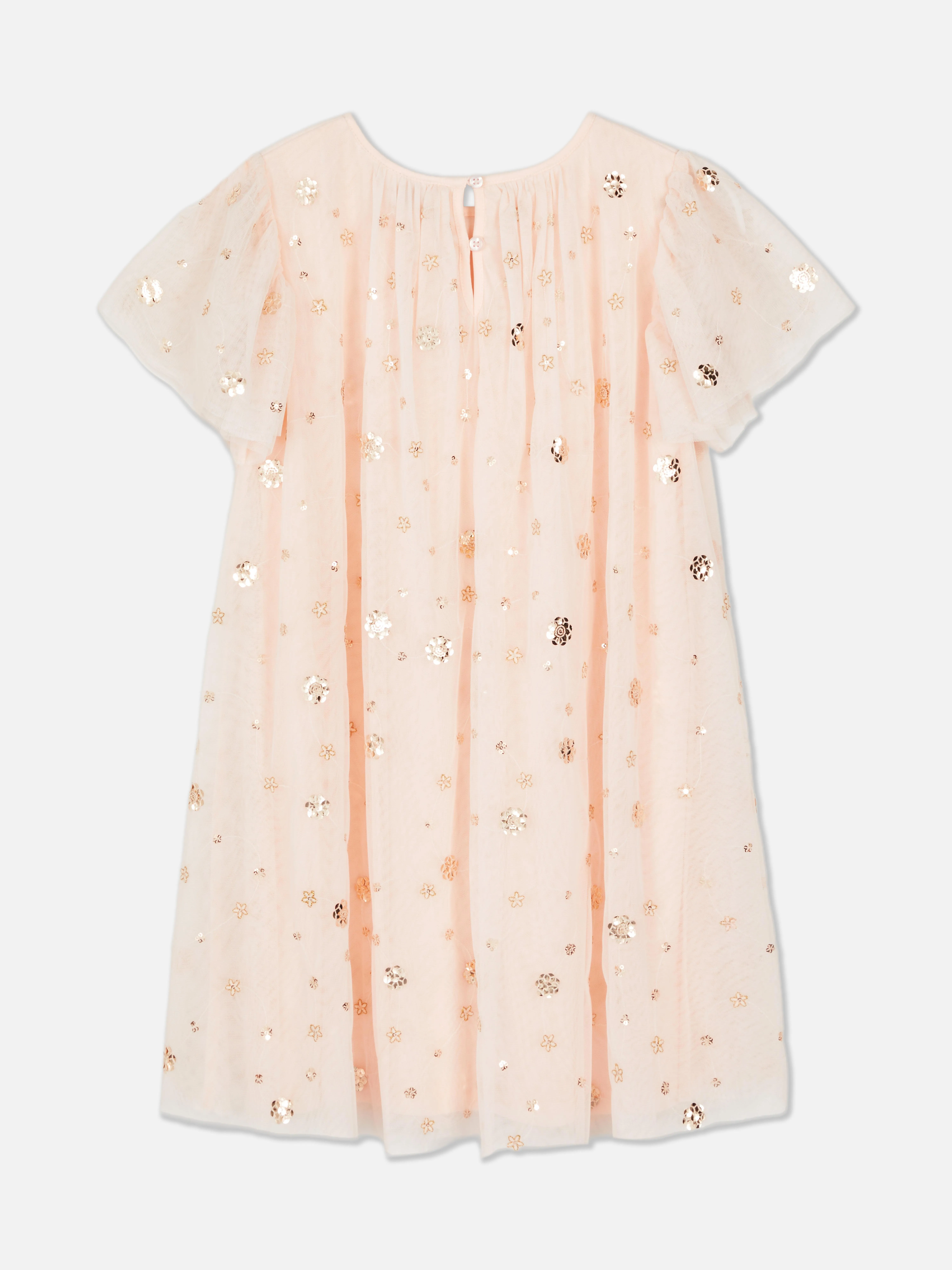 Vestido de manga corta adornado