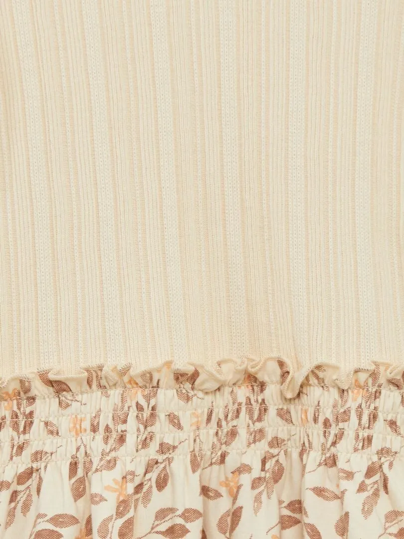 VESTIDO DE PUNTO DE CANALé EFECTO 2 EN 1  BEIGE