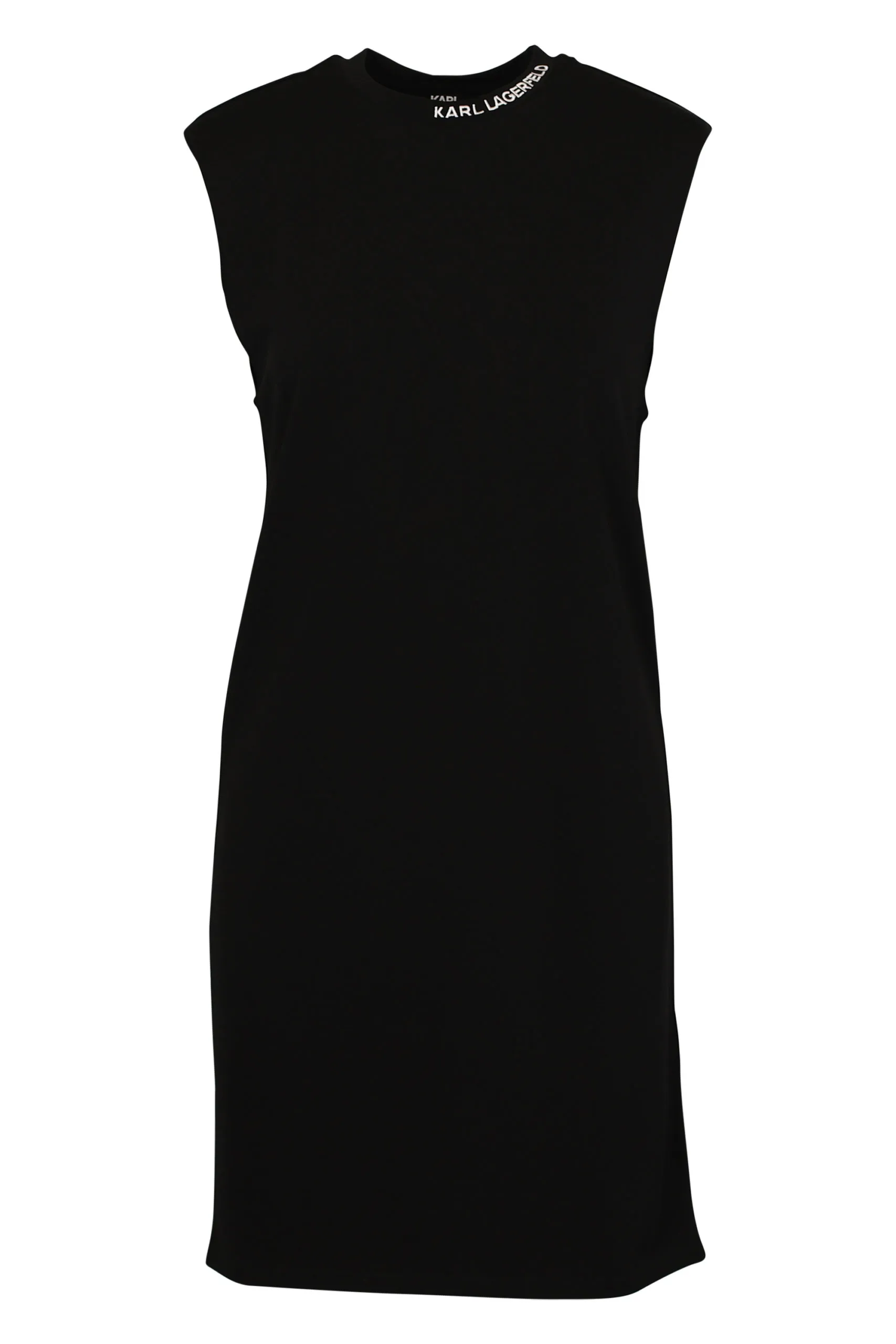 Vestido de punto negro con hombreras