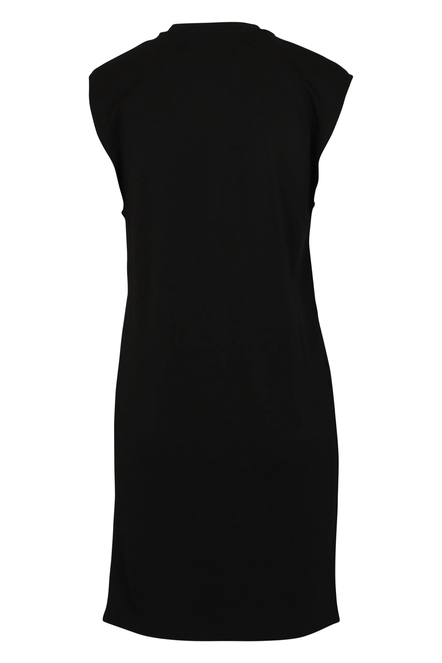 Vestido de punto negro con hombreras