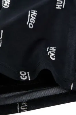 Vestido dos en uno para niñas con estampado de logos metalizados