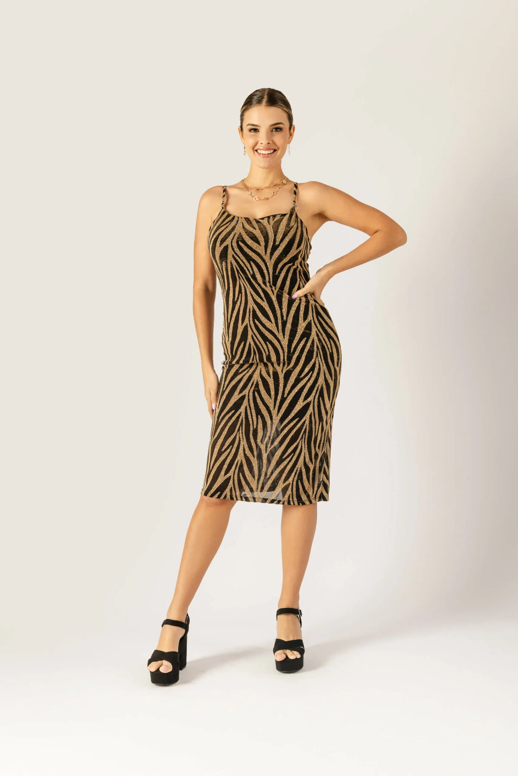 Vestido festivo animal print