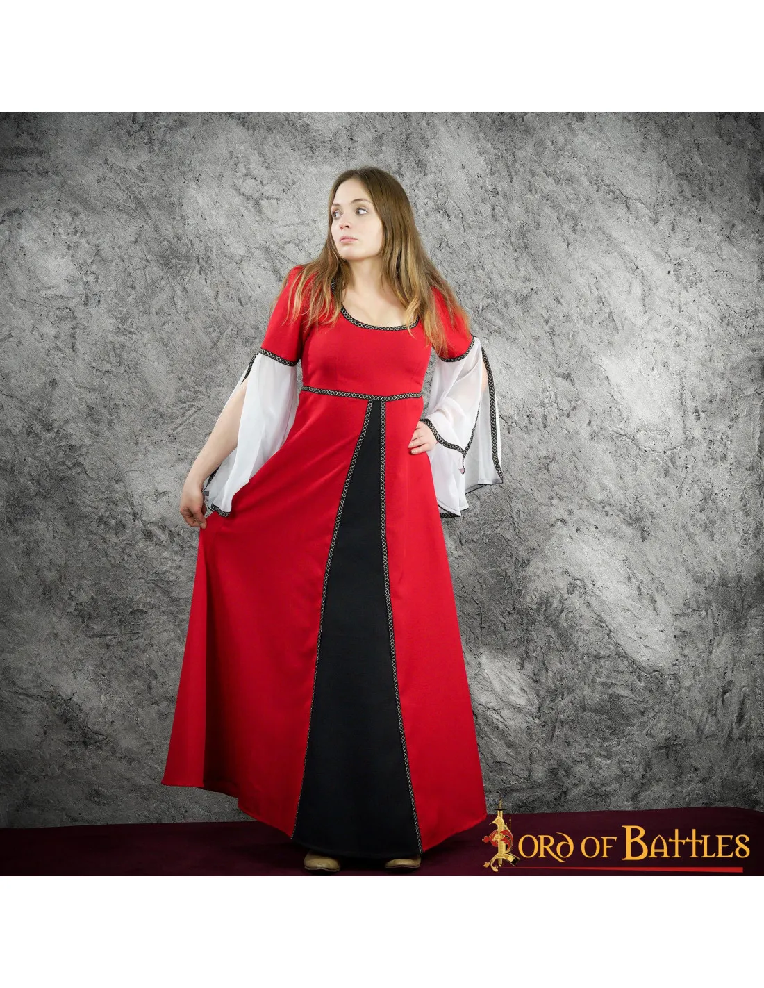 VESTIDO MEDIEVAL CORTESANA ANA  ROJO