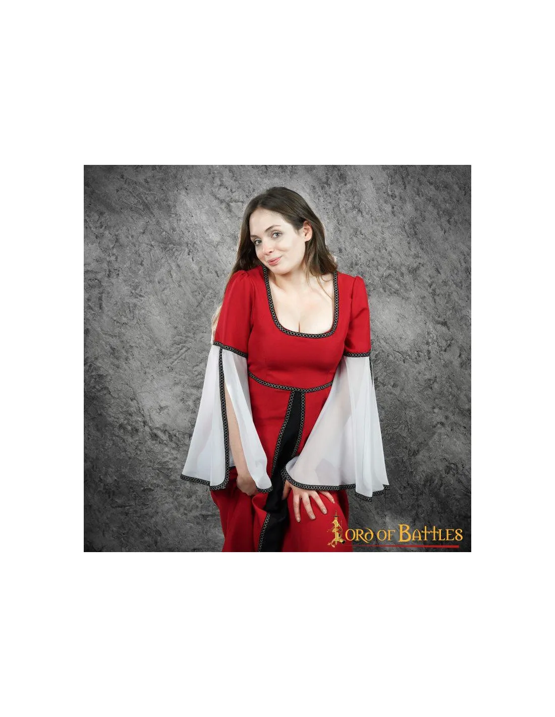 VESTIDO MEDIEVAL CORTESANA ANA  ROJO