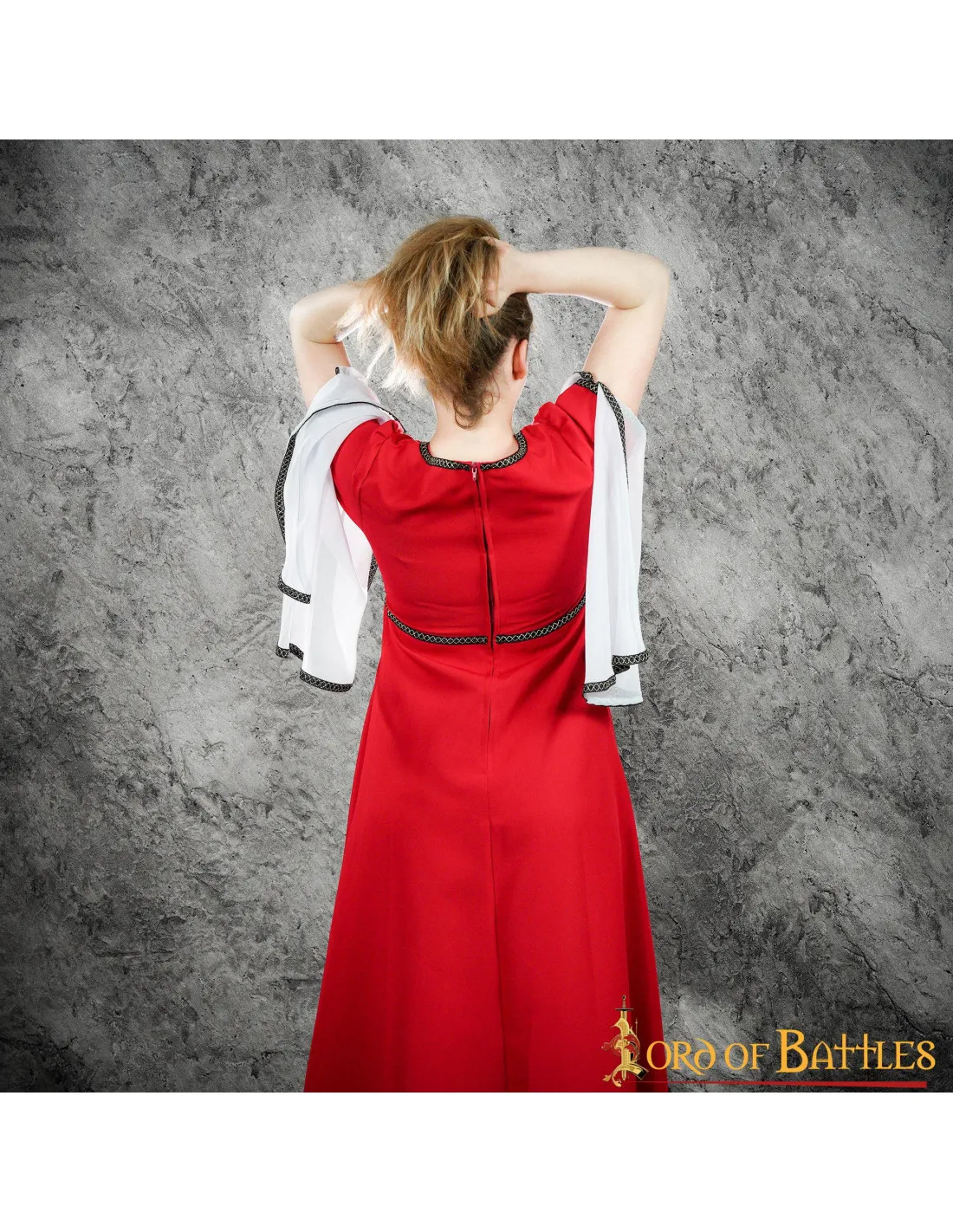 VESTIDO MEDIEVAL CORTESANA ANA  ROJO