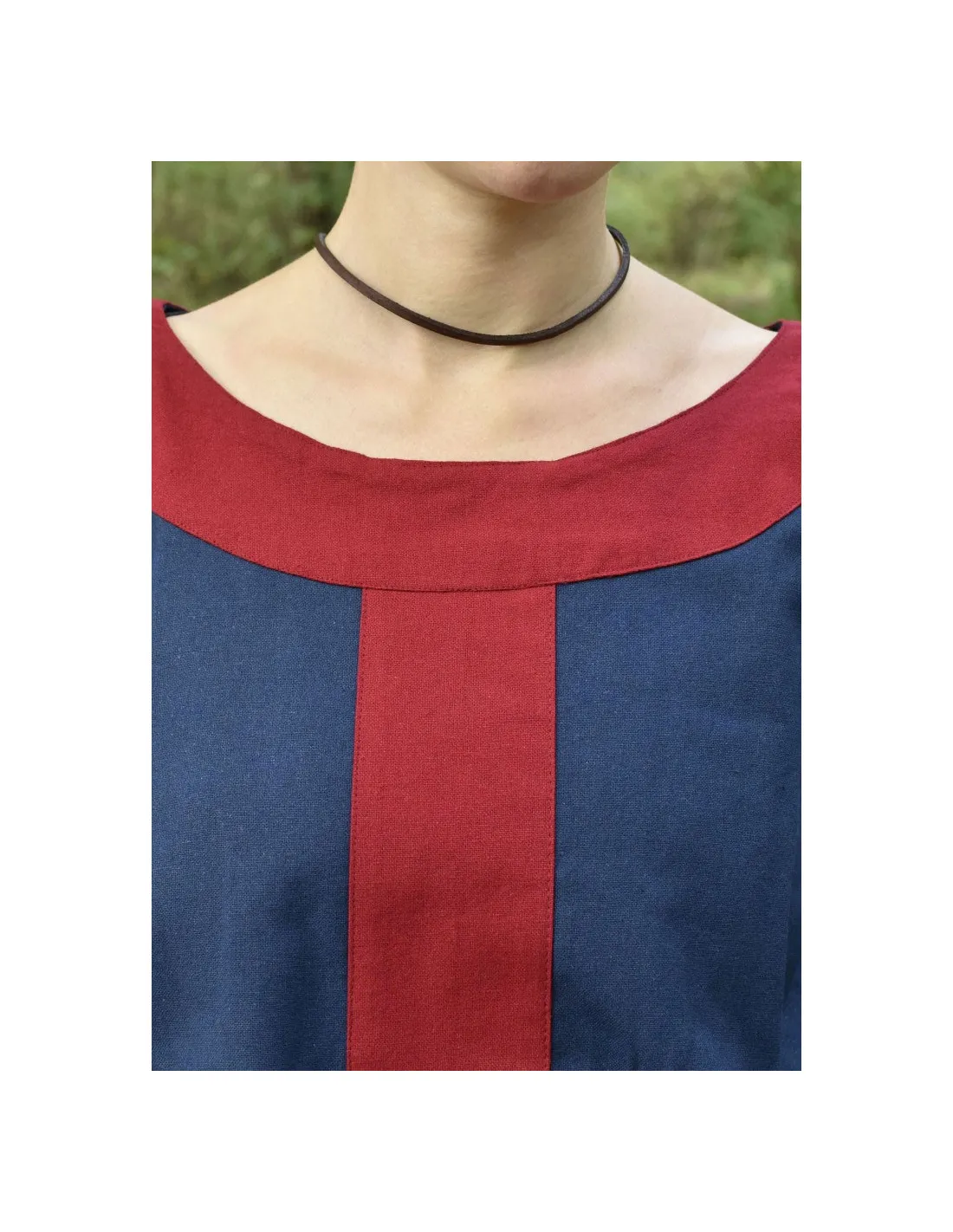 VESTIDO MEDIEVAL GUDRUN, AZULROJO