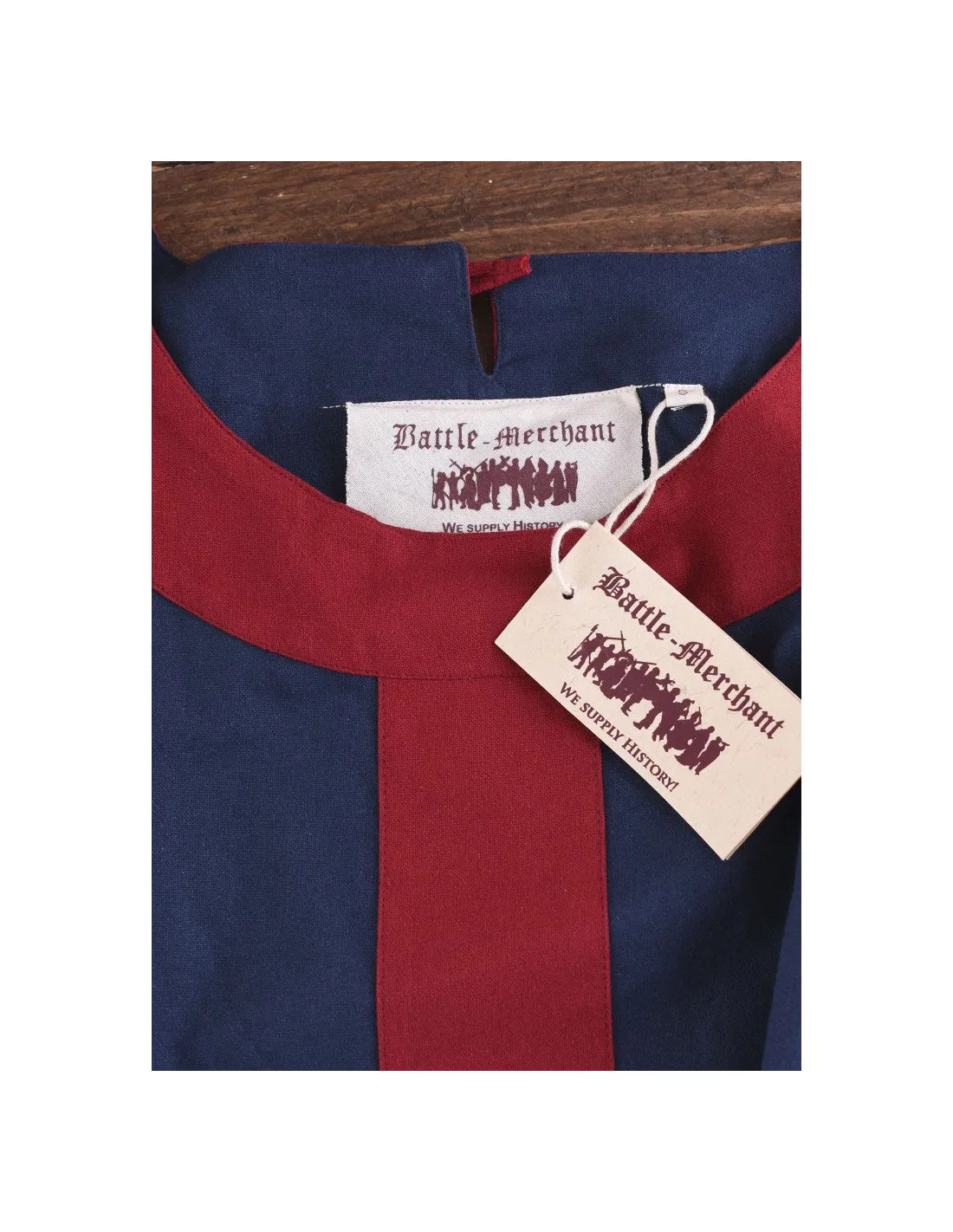 VESTIDO MEDIEVAL GUDRUN, AZULROJO