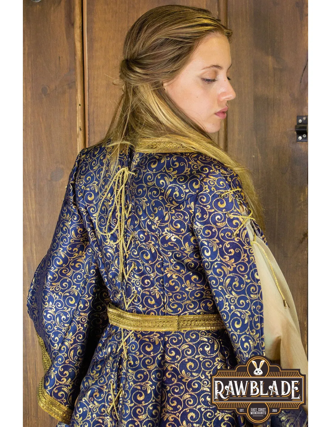 VESTIDO MEDIEVAL NOBLE AQUITANIA  AZUL