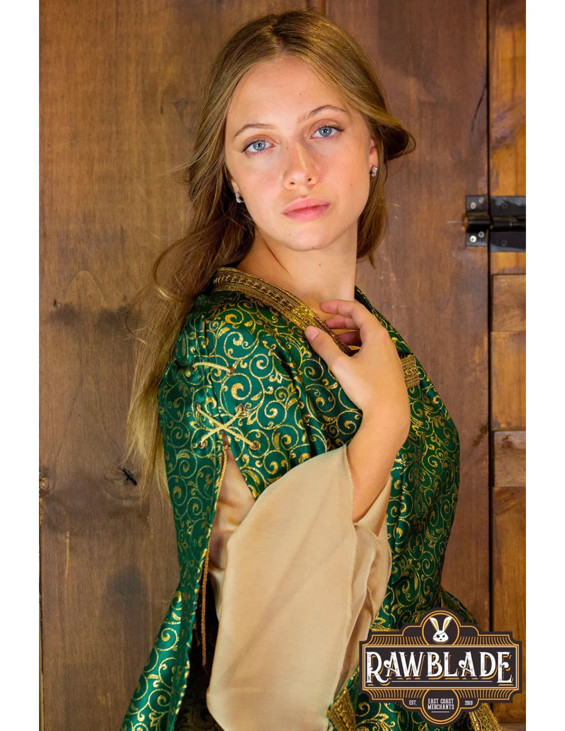 VESTIDO MEDIEVAL NOBLE AQUITANIA  VERDE