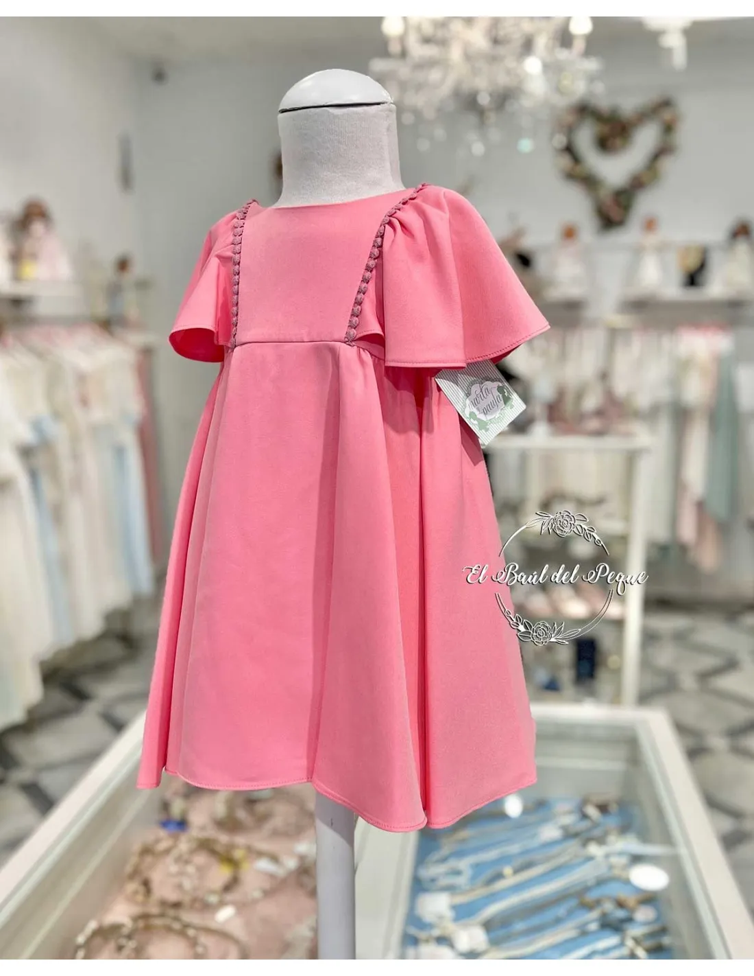 Vestido Niña Marta y Paula Familia Nemesis Fresa