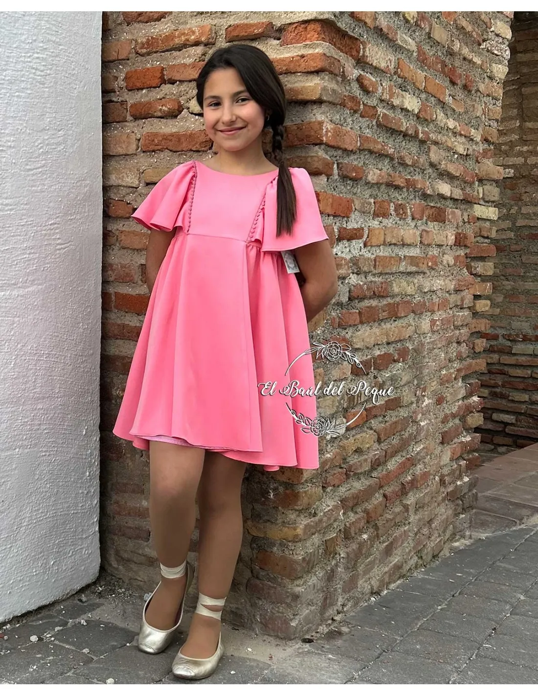 Vestido Niña Marta y Paula Familia Nemesis Fresa