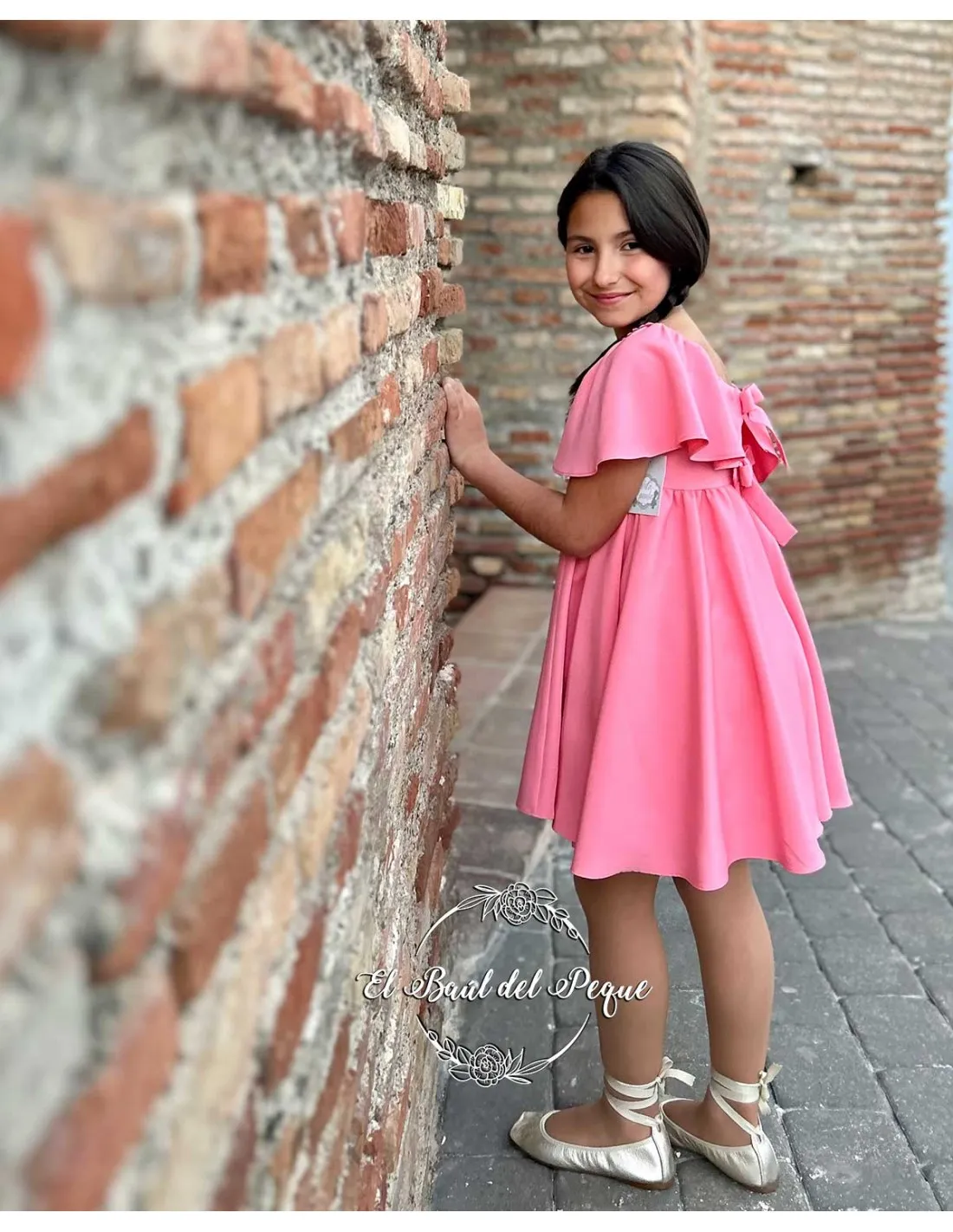 Vestido Niña Marta y Paula Familia Nemesis Fresa