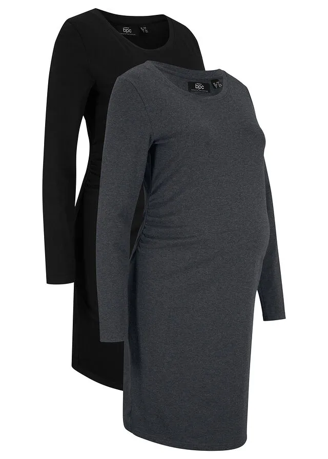 VESTIDO PREMAMá (2 UNIDADES) ANTRACITA JASPEADONEGRO