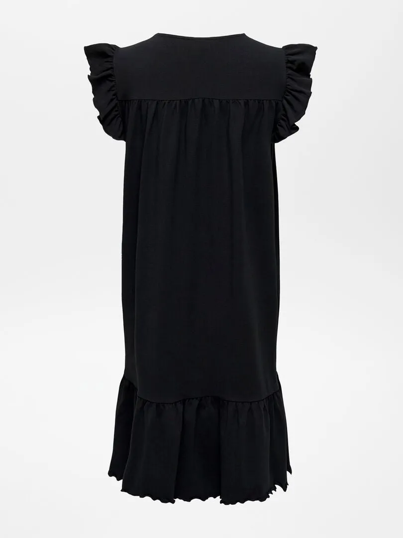 VESTIDO PREMAMá CON VOLANTES  NEGRO