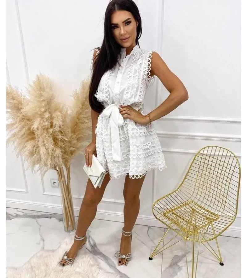 VESTIDO SIN MANGAS EN BLANCO  2247  BLANCO