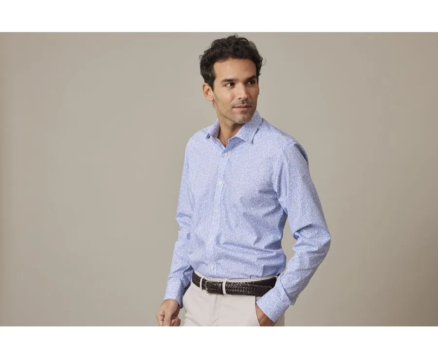 WHITE & BLUE PRINTED SHIRT  ULDÉRIC