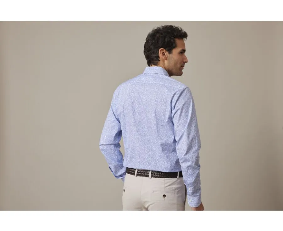 WHITE & BLUE PRINTED SHIRT  ULDÉRIC