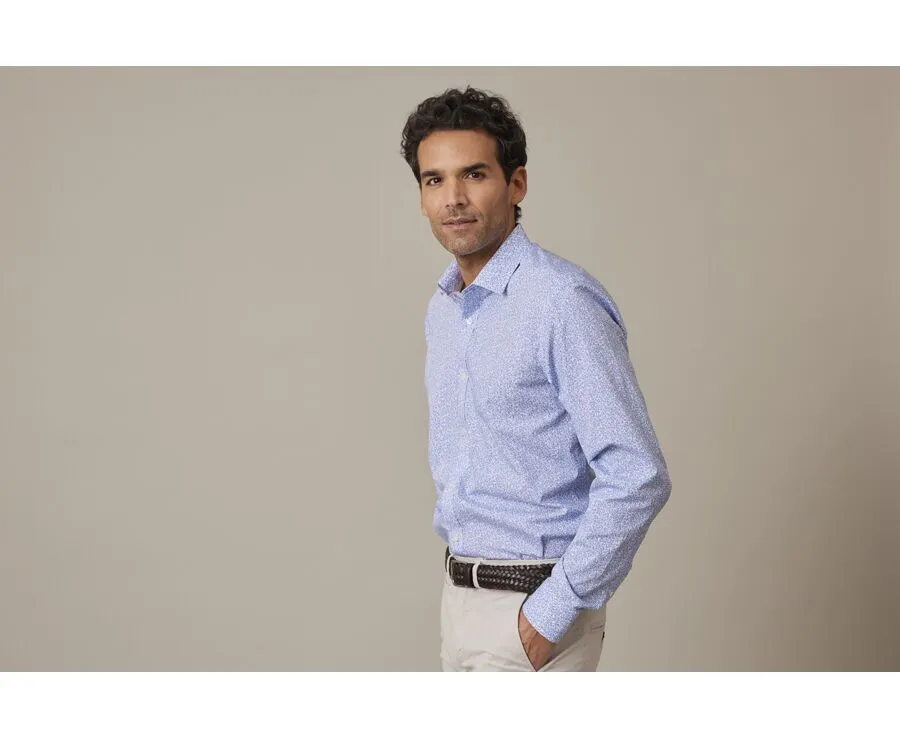 WHITE & BLUE PRINTED SHIRT  ULDÉRIC