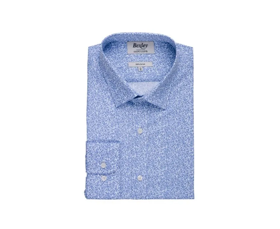 WHITE & BLUE PRINTED SHIRT  ULDÉRIC