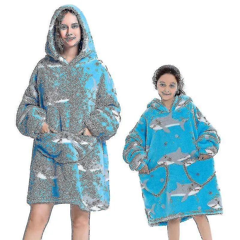 Winter Sherpa Blanket Plush Fleece Family Matching Hoodie Girl Sweatshirt Avocado Homewear