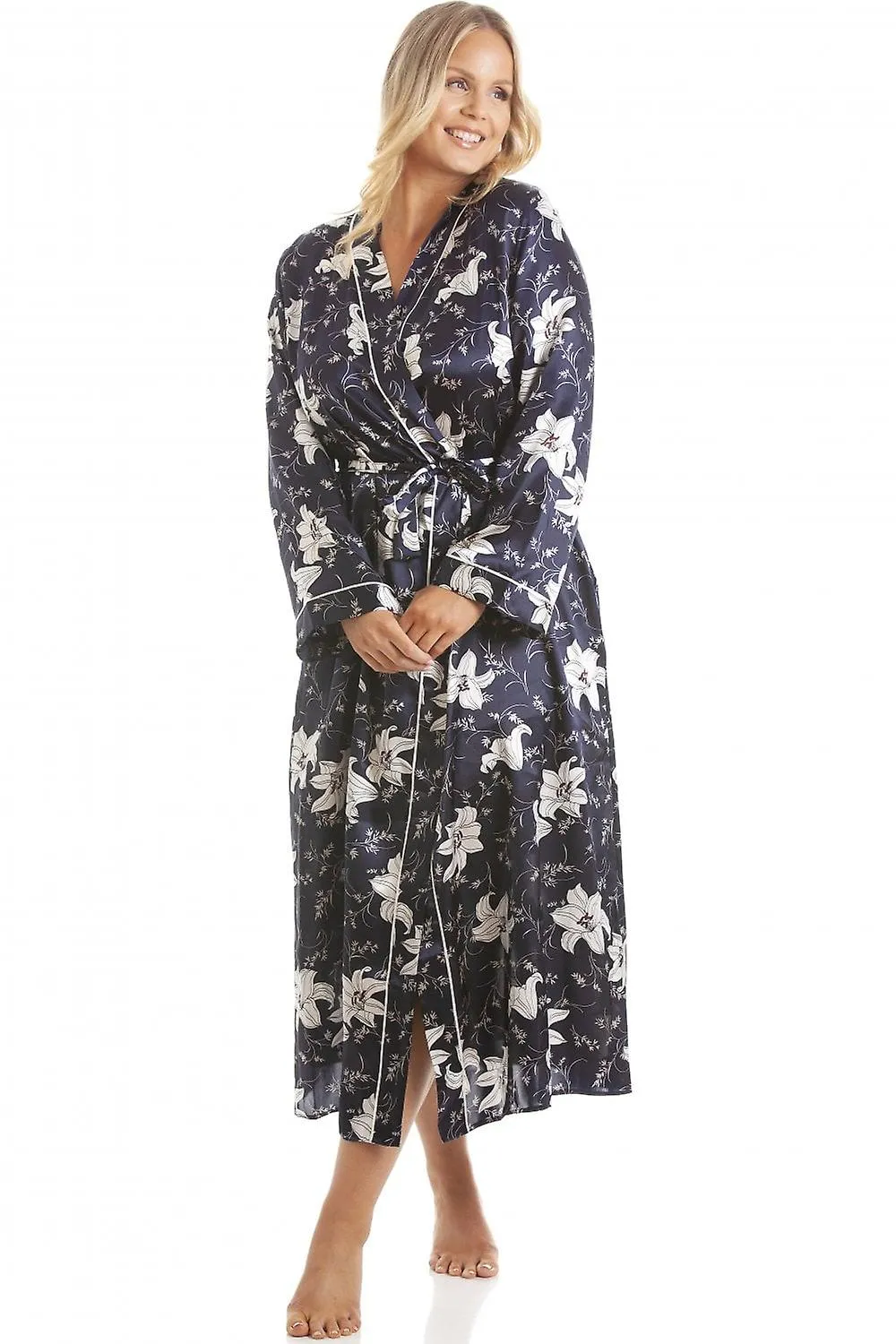 Women's Camille Womens Navy Lilly Satin Wrap