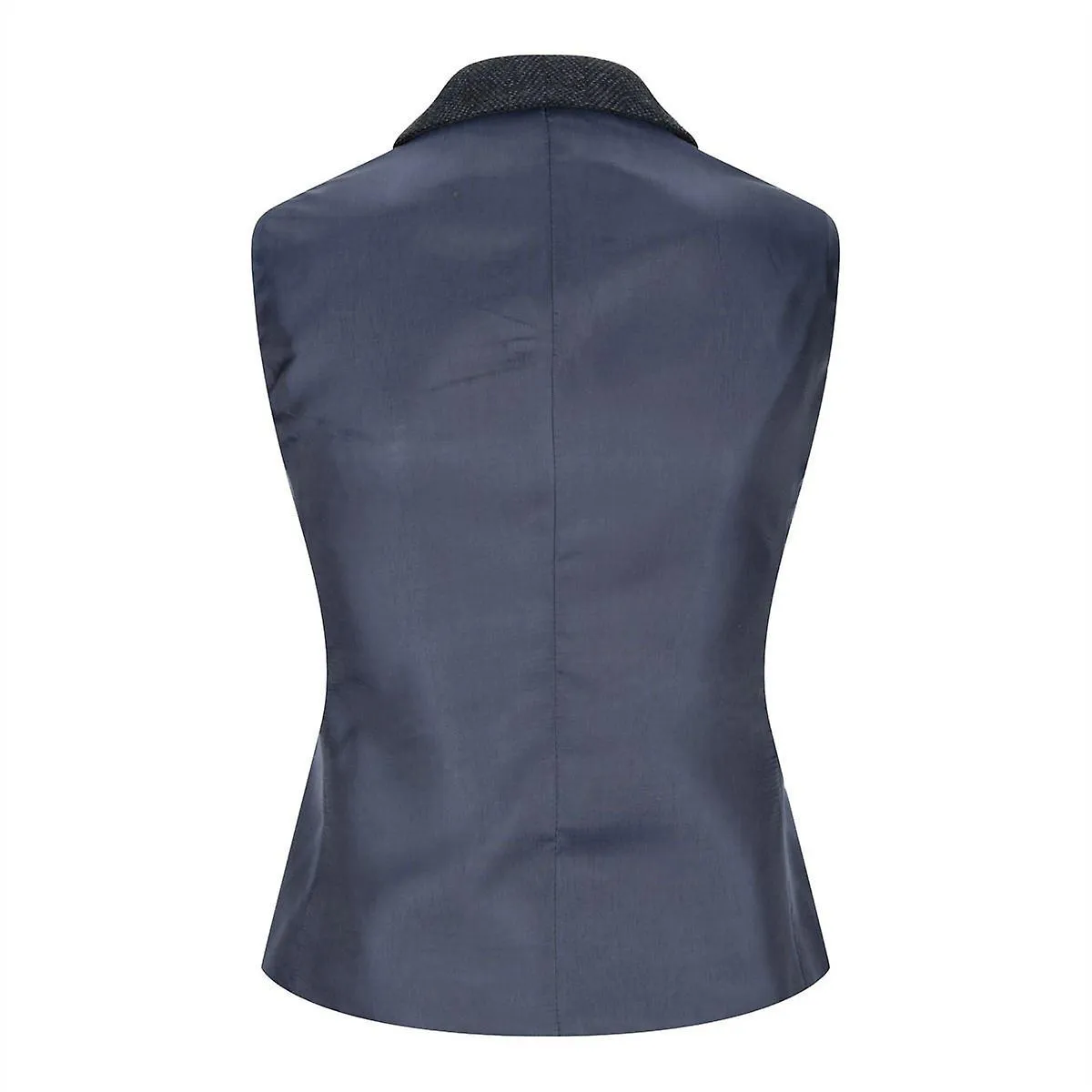 WOMENS TWEED 1920S HARRINGBONE NAVY WAISTCOAT  CHEYENNE