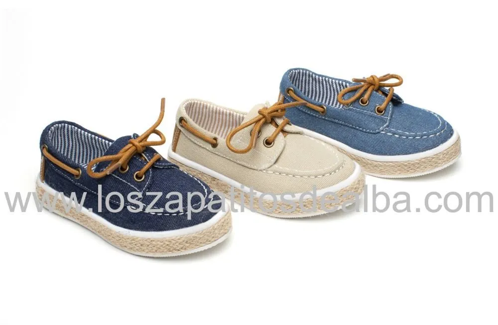 Zapatillas Niño Lona Marino Modelo Nauticos