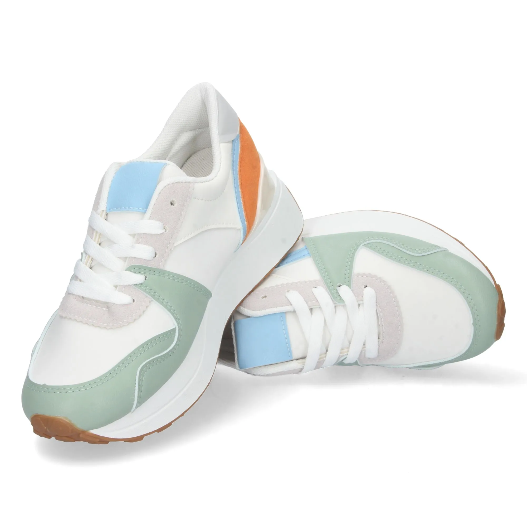 Zapatillas planas de lazos para mujer color blanco