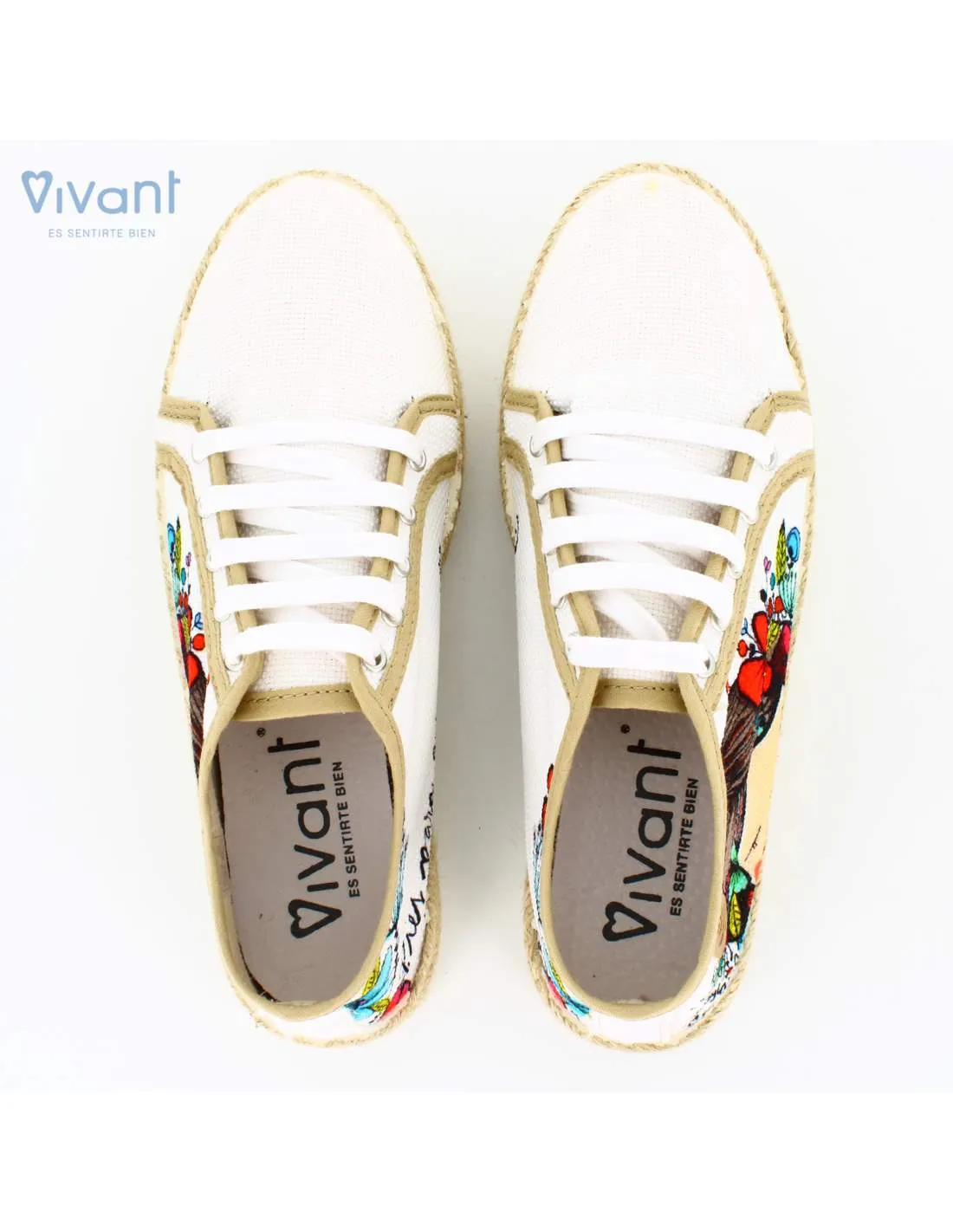 Zapatillas "Pies para qué os quiero, teniendo alas para volar" Blancas