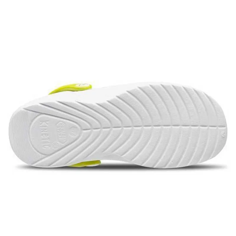 ZUECO KINETIC BLANCO CON DETALLES PISTACHO  FELIZ CAMINAR